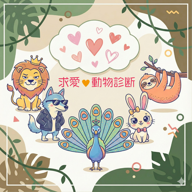 【求愛動物診断】あなたは肉食？草食？恋愛タイプと裏の顔をAIが徹底解剖