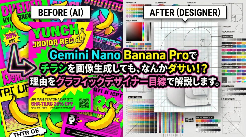 【デザイナーが解説】Gemini Nano Banana Proのチラシはなぜダサい？3つの理由と解決策