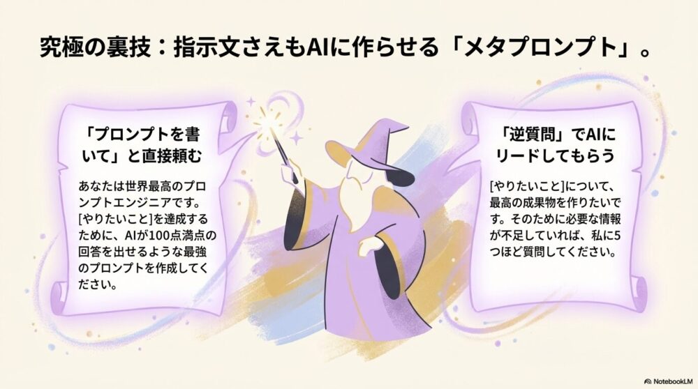 指示分さえもAIに作らせるメタプロンプト