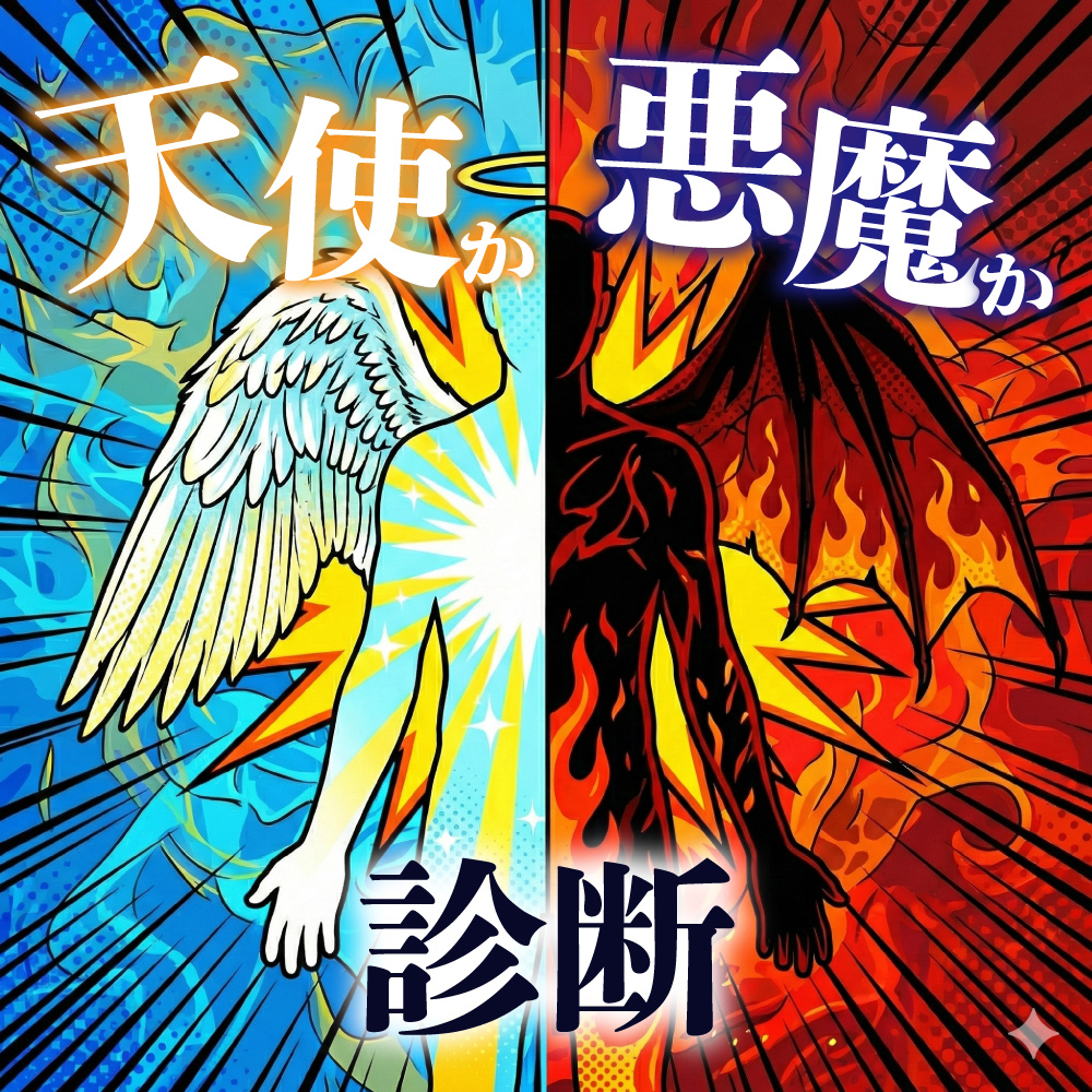 【天使か悪魔か診断】あなたの心の聖人度は？腹黒さを見抜く性格AIテスト